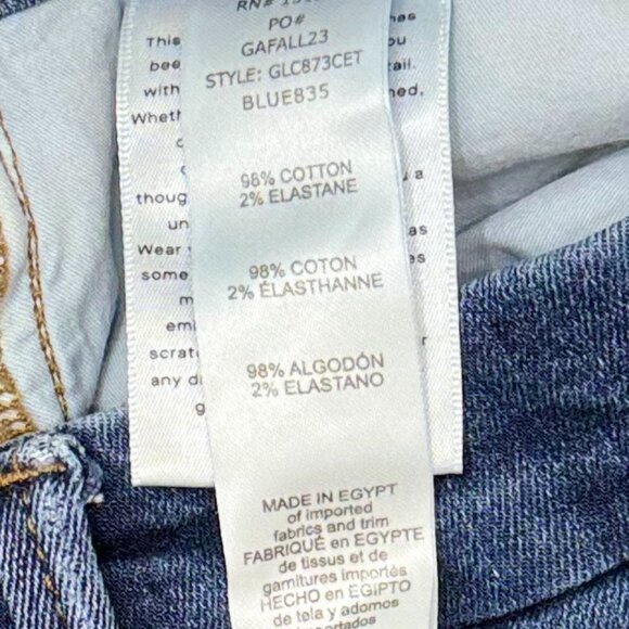 Good American Good Legs Skinny Jeans Raw Hem Dark Blue Wash (Plus Size 14/32/1X) - Picture 5 of 7